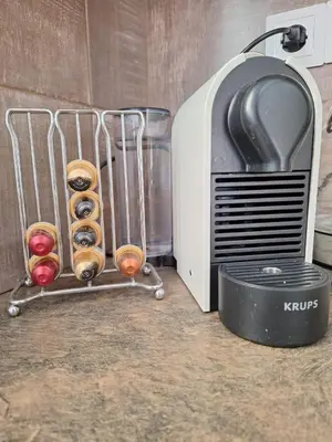 a rack of donuts next to a toaster oven at Large 1 bedroom Penthouse with Large Terrace in Athens