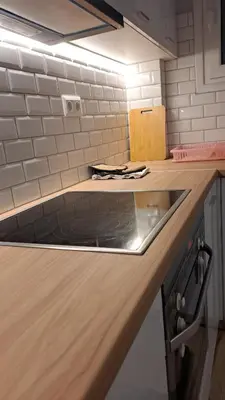 a kitchen with a counter top with a sink at Νέο στούντιο, Νέος Κόσμος in Athens