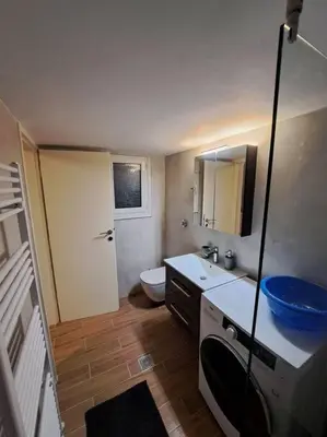 a bathroom with a sink and a toilet in it at Νέο στούντιο, Νέος Κόσμος in Athens