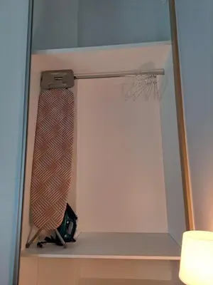 a closet with a tie on a shelf at Νέο στούντιο, Νέος Κόσμος in Athens