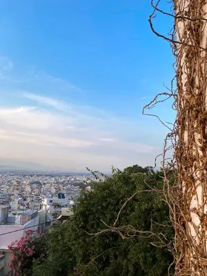 a view of the city from the hill at Porto Pireo Penthouse Sea View in Piraeus