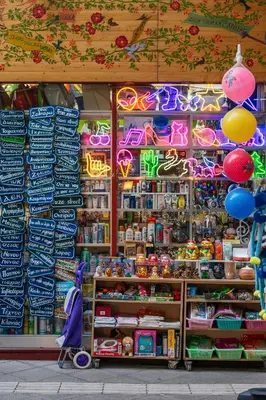 a store filled with lots of different types of items at Central Athenian 1BR Apartment in Athens