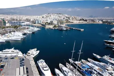 a bunch of boats docked in a harbor at Hidden gem on the Piraeus Coast in Piraeus