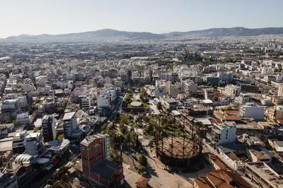 an aerial view of a city with buildings at Luxury Apartment, Athens Center, 