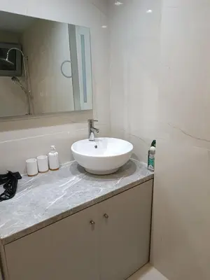 a bathroom with a white sink and a mirror at Embassy Apartment - I2 in Athens