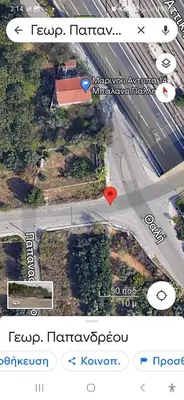 a map of a street with a red heart at Metro Paĺlini Rooms to Rent 20 min to Syntagma 15 minutes to Airport 24 hours train Bus and 200 meter aŵay in Pallíni
