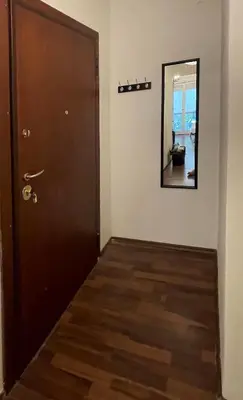 a hallway with a door and a mirror at Διαμερίσμα με 1 κρεβατοκάμαρα και ένα σαλόνι in Athens