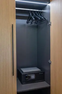 a kitchen with a toaster oven in a closet at Amazing Stay in Athens