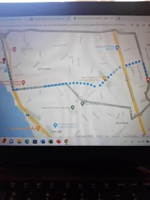 a laptop computer screen with a map on it at Quiet Family apartment with Garden and Balconies in Athens