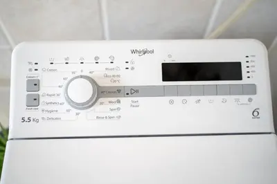 a close up of a white washing machine at Koropi 3 bedroom Luxurious Apartment 5 pers- Angel House in Koropíon