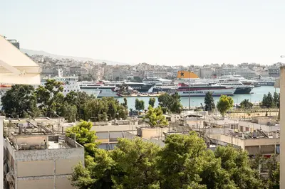 a view of a harbor with boats in the water at Waylink Residences - Piraeus Port DRB in Piraeus