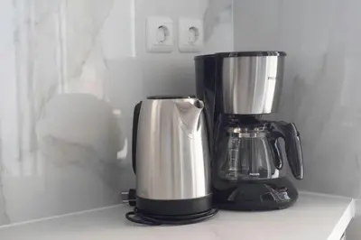 a blender sitting on top of a counter at Charming 2 Bdrm Glyfada Getaway in Athens
