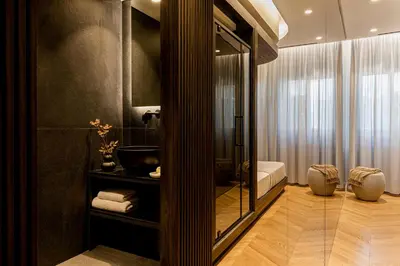 a bathroom with a sink and a mirror at Bullet Athens in Athens