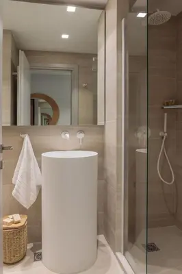 a bathroom with a sink and a shower at Azalea Luxury Apartment in Athens
