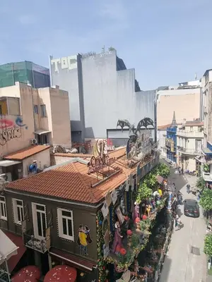 a view of a city street with a building at athens.apartotel.3 in Athens