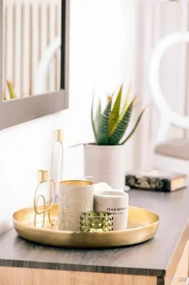 a tray with two coffee cups on a table at Lovely,central, spacious 2-bedrooms apartment in Piraeus