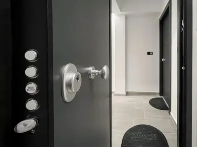 a door to a hallway with a door knob at Lucky Elegant Home #12 VIPGreece in Athens