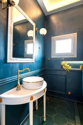 a bathroom with a sink and a mirror at Boutique3436 Luxury Apartment in Athens
