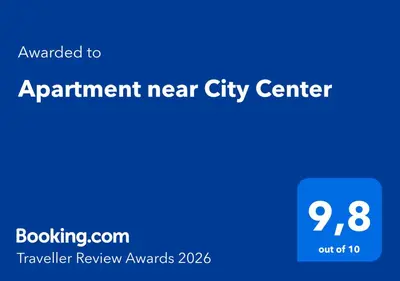 a blue sign that reads appointment near city center at Apartment near City Center in Athens