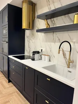 a kitchen with a sink and a counter top at White House Vouliagmeni 3-Free Parking ,Near the Sea in Athens