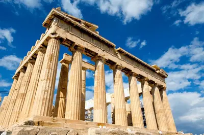 an image of the parthenon temple at Exquisite Athens Apartment 1 Bedroom Apartment Metalicana Balcony in Athens