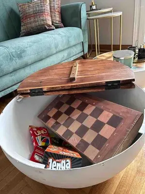 a white bowl with a chessboard and chips in a living room at BlueXenia 1 bedroom Retro Luxury in Athens