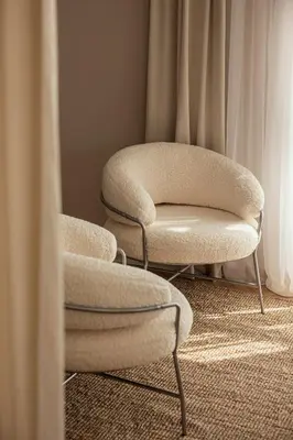 two chairs sitting in a room with curtains at Victoria Luxury Suite - Private Jacuzzi & Terrace in Athens