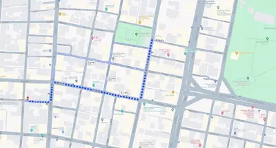 a map of a city with a blue line at Victoria Luxury Suite - Private Jacuzzi & Terrace in Athens