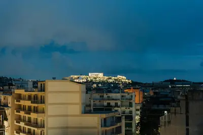 a view of a city skyline with buildings at Smart-Stay Acropolis View in Athens
