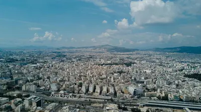 an aerial view of a large city with buildings at Smart-Stay Acropolis View in Athens