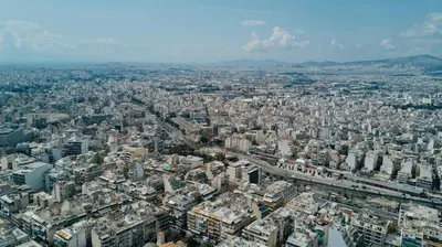 an aerial view of a large city with buildings at Smart-Stay Acropolis View in Athens