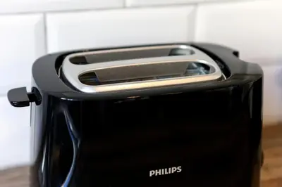 a black toaster sitting on top of a counter at Artemonos Loft Acropolis View in Athens