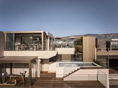 a rendering of a house with a swimming pool at Anthology of Athens, The Leading Hotels of the World in Athens