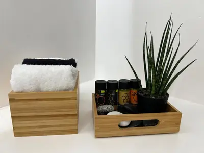 a wooden box with a potted plant next to a plant at Acropolis Signature Apartment in Athens
