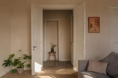a living room with a couch and a table at Casa Tao in Athens
