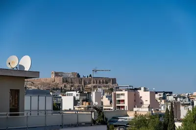 a view ofhens from the roof of a building at N kosmos metro st 1 bedroom 4 pers flat by MPS in Athens