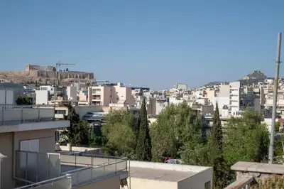 a city view from the roof of a building at N kosmos metro st 1 bedroom 4 pers flat by MPS in Athens