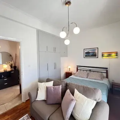 Cozy apartment with big veranda near Athens centre and metro tram