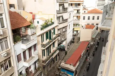 an overhead view of a city street with buildings at Dema Luxury Suites - Perikleous E4 in Athens