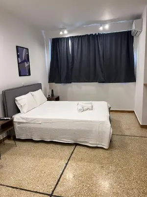 a bedroom with a large white bed with a window at 2BDR q in Athens