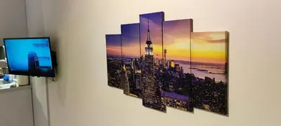 a picture of a city on a wall at Studio Stratos ideal for 2-3 night Weekends in Athens