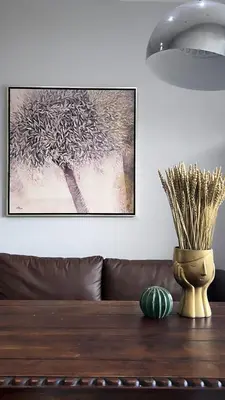 a table in a living room with a picture on the wall at Marina Zeas Seaview House-MarinaQ in Piraeus