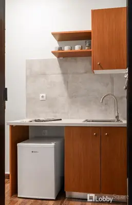 a kitchen with a sink and a dishwasher at Vea Studio Plaka in Athens