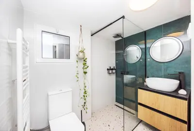 a bathroom with a sink and a mirror at S37 Acropolis View in Athens