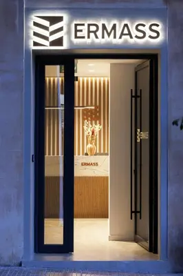 a entrance to a store with a sign on the door at ERMASS Athens in Athens