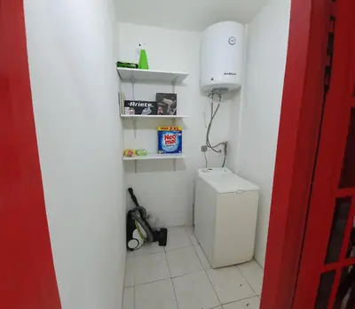 a small bathroom with a toilet in a room at Panorama house near Teleperformance in Athens