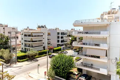 an aerial view of a city with buildings at Boutique39 Luxury Apartment Glyfada Athens in Athens