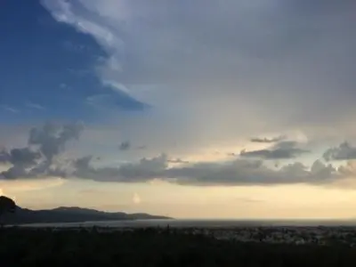 a cloudy sky with a view of a city at ALEX house in Athens