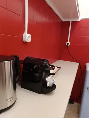 a coffee maker on a counter in a kitchen at Exarcheia cozy nest in Athens
