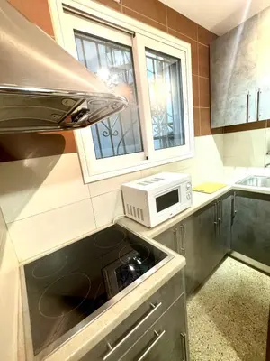 a small kitchen with a microwave and a sink at GRACE Apartment Next to the Akropolis in Athens